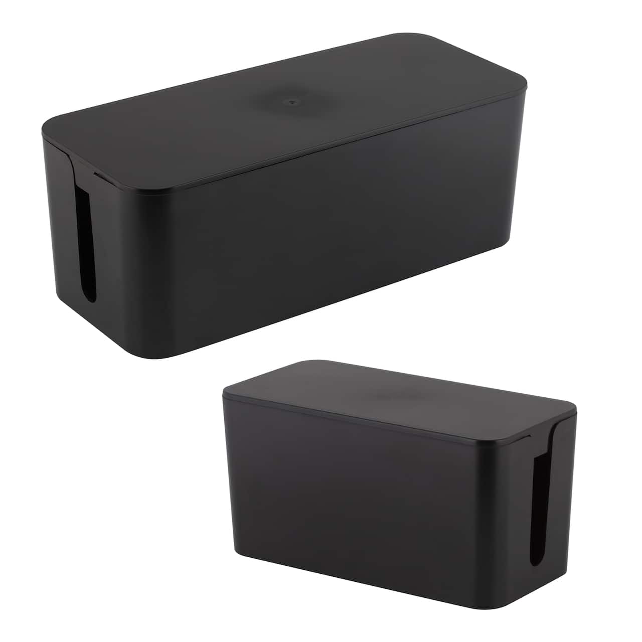 Simplify Black Cable Organizer Boxes, 2ct.